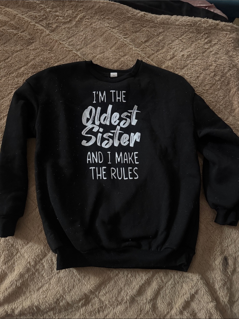 SHEIN Black 'I'm the Oldest Sister' Graphic Sweatshirt